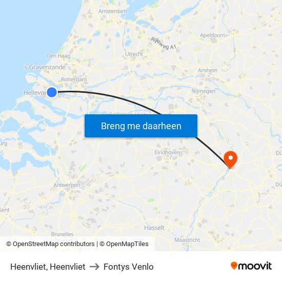 Heenvliet, Heenvliet to Fontys Venlo map