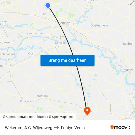 Wekerom, A.G. Wijersweg to Fontys Venlo map