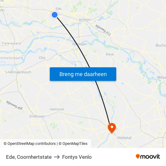 Ede, Coornhertstate to Fontys Venlo map