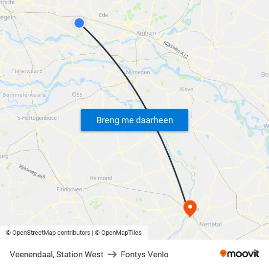 Veenendaal, Station West to Fontys Venlo map