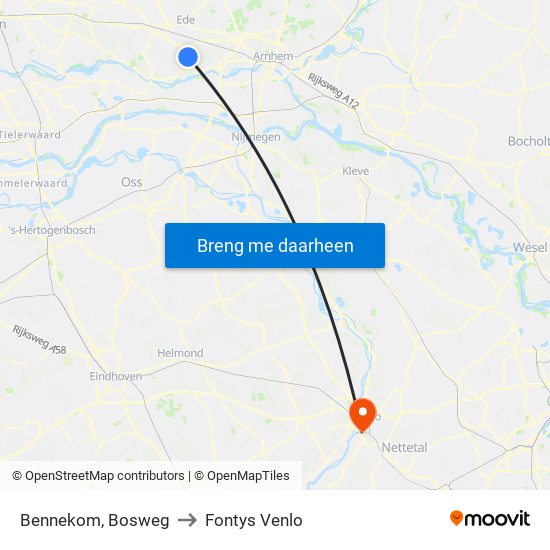 Bennekom, Bosweg to Fontys Venlo map