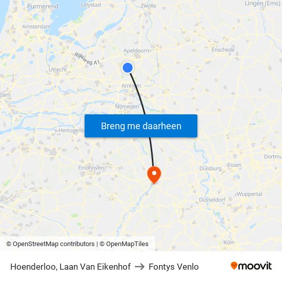 Hoenderloo, Laan Van Eikenhof to Fontys Venlo map