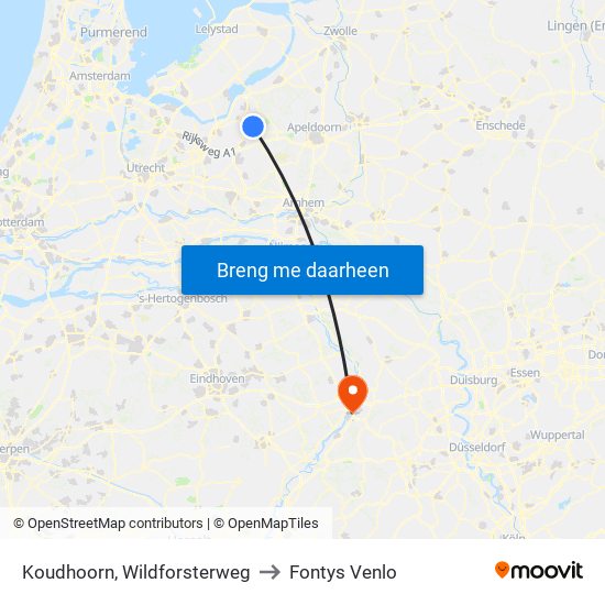 Koudhoorn, Wildforsterweg to Fontys Venlo map