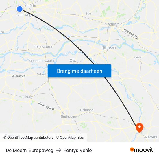 De Meern, Europaweg to Fontys Venlo map