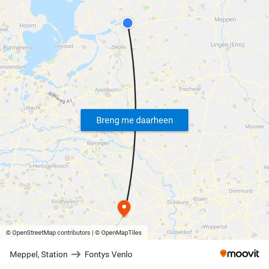 Meppel, Station to Fontys Venlo map