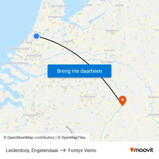 Leiderdorp, Engelendaal to Fontys Venlo map