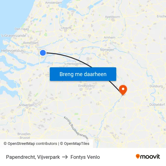 Papendrecht, Vijverpark to Fontys Venlo map