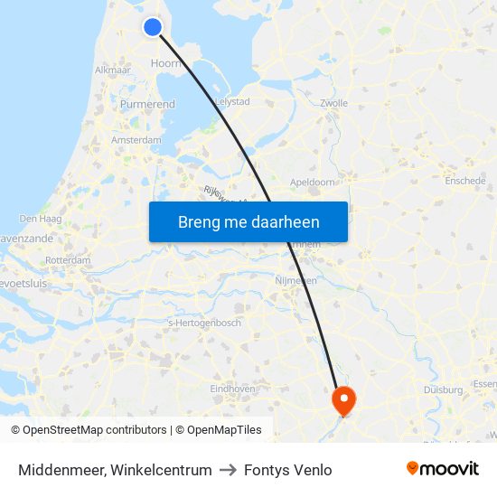 Middenmeer, Winkelcentrum to Fontys Venlo map