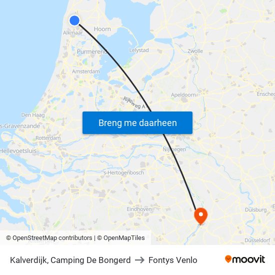 Kalverdijk, Camping De Bongerd to Fontys Venlo map