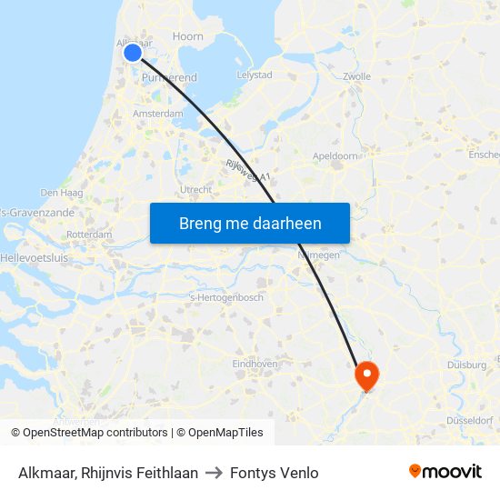 Alkmaar, Rhijnvis Feithlaan to Fontys Venlo map