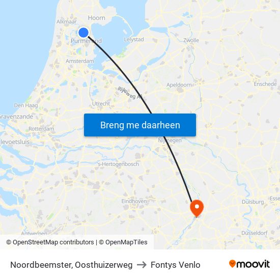 Noordbeemster, Oosthuizerweg to Fontys Venlo map