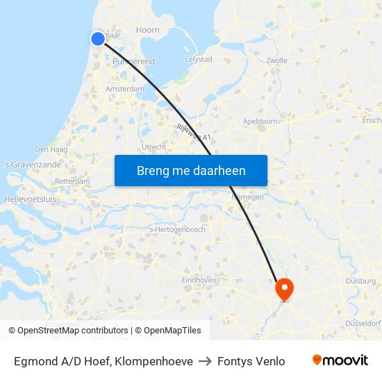 Egmond A/D Hoef, Klompenhoeve to Fontys Venlo map