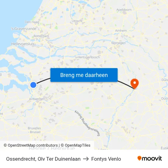 Ossendrecht, Olv Ter Duinenlaan to Fontys Venlo map