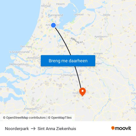 Noorderpark to Sint Anna Ziekenhuis map