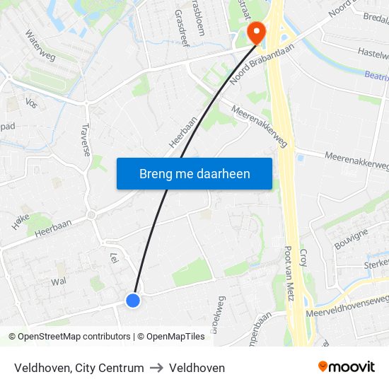 Veldhoven, City Centrum to Veldhoven map
