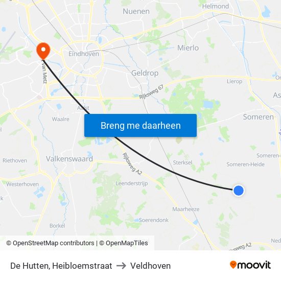 De Hutten, Heibloemstraat to Veldhoven map