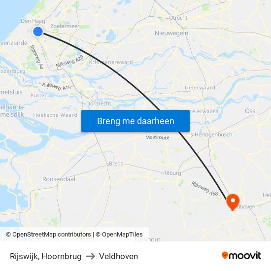 Rijswijk, Hoornbrug to Veldhoven map