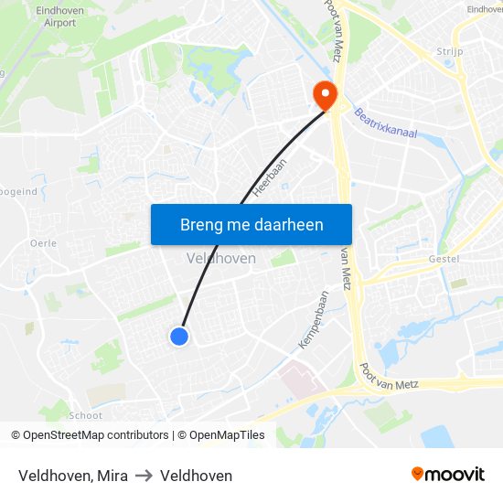 Veldhoven, Mira to Veldhoven map