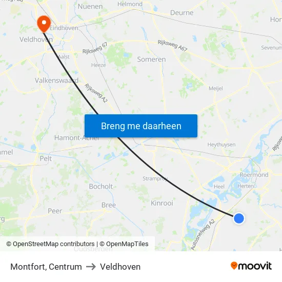 Montfort, Centrum to Veldhoven map