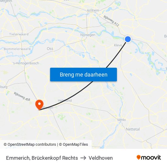 Emmerich, Brückenkopf Rechts to Veldhoven map