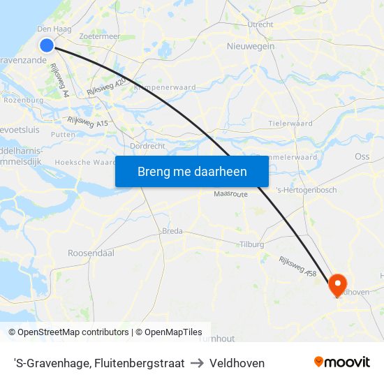 'S-Gravenhage, Fluitenbergstraat to Veldhoven map