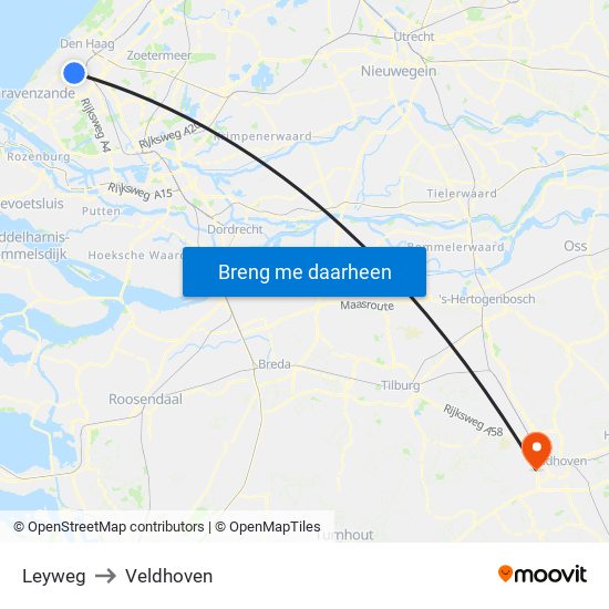 Leyweg to Veldhoven map