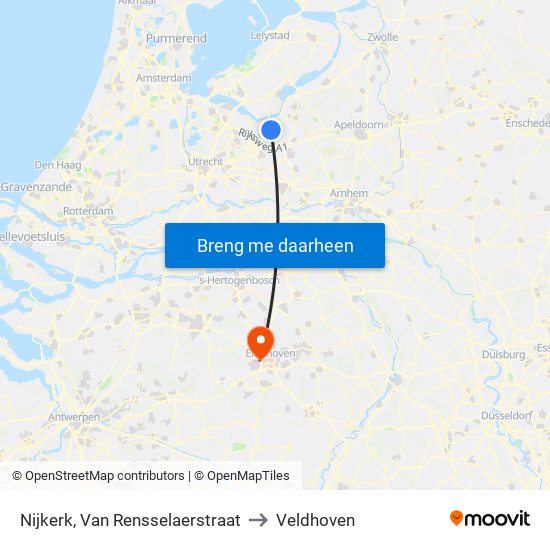 Nijkerk, Van Rensselaerstraat to Veldhoven map