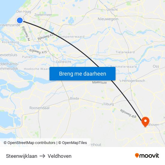 Steenwijklaan to Veldhoven map