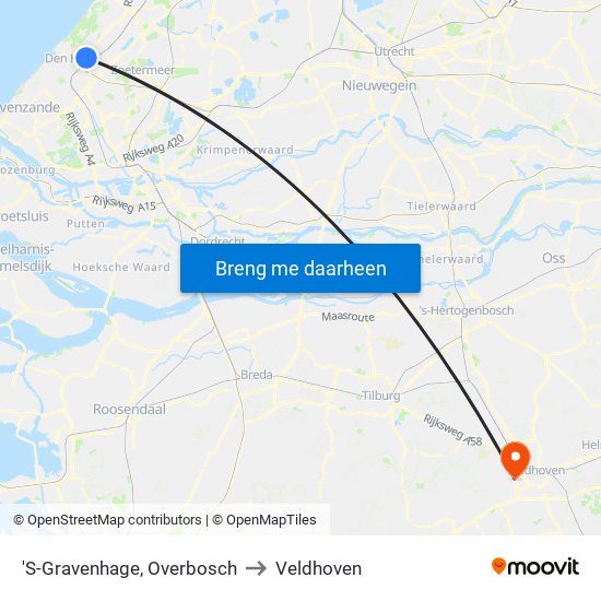 'S-Gravenhage, Overbosch to Veldhoven map
