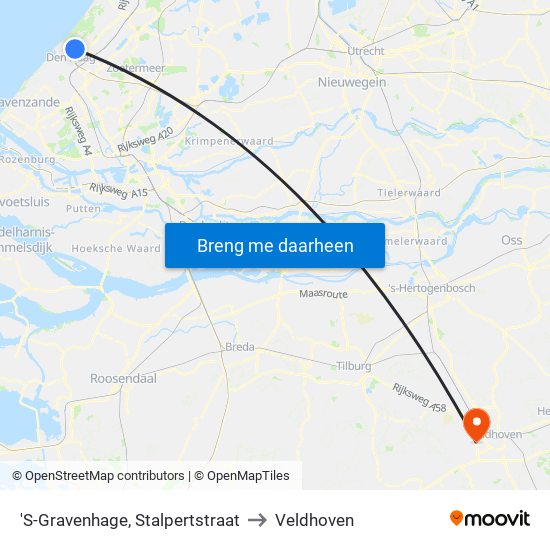 'S-Gravenhage, Stalpertstraat to Veldhoven map