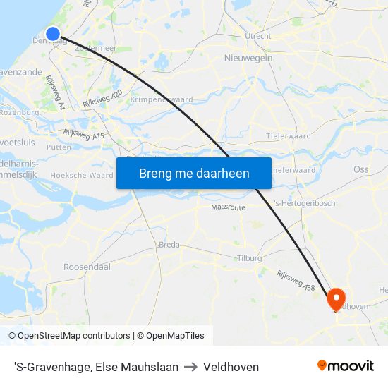 'S-Gravenhage, Else Mauhslaan to Veldhoven map
