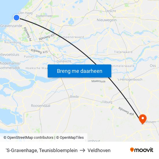 'S-Gravenhage, Teunisbloemplein to Veldhoven map