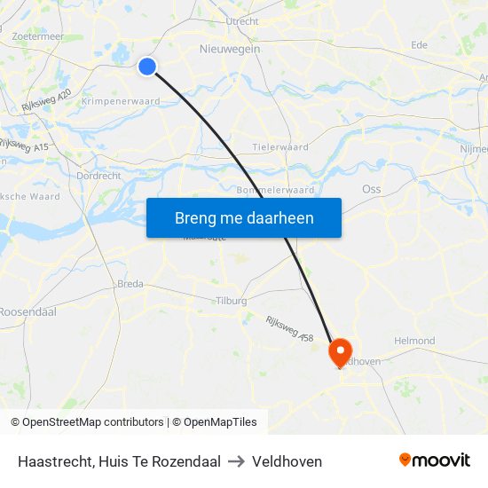 Haastrecht, Huis Te Rozendaal to Veldhoven map