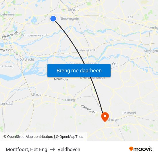 Montfoort, Het Eng to Veldhoven map