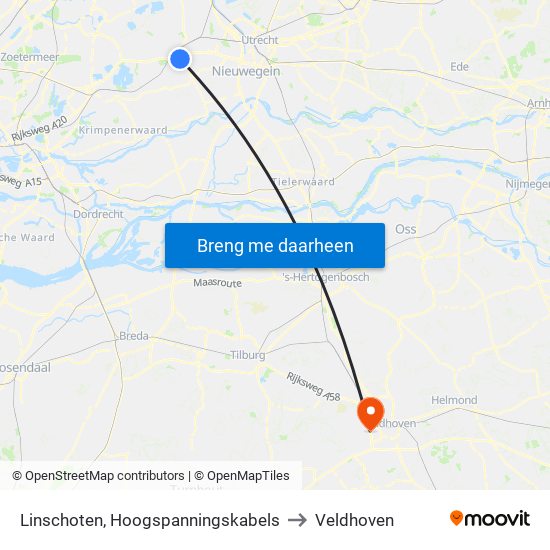 Linschoten, Hoogspanningskabels to Veldhoven map