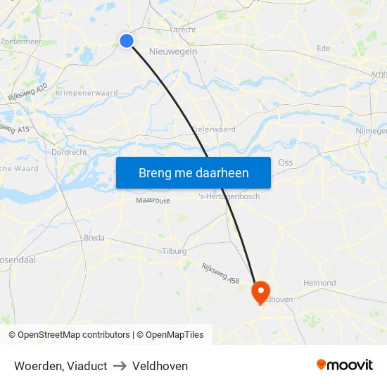 Woerden, Viaduct to Veldhoven map