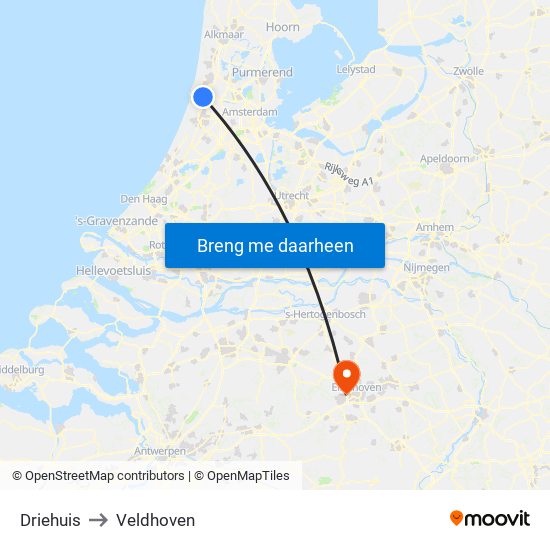 Driehuis to Veldhoven map