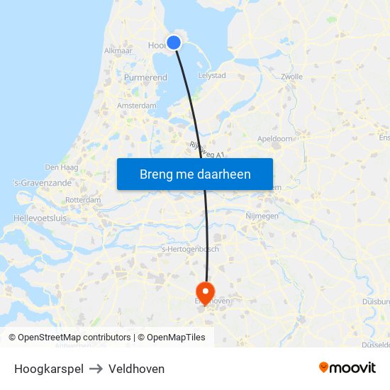 Hoogkarspel to Veldhoven map