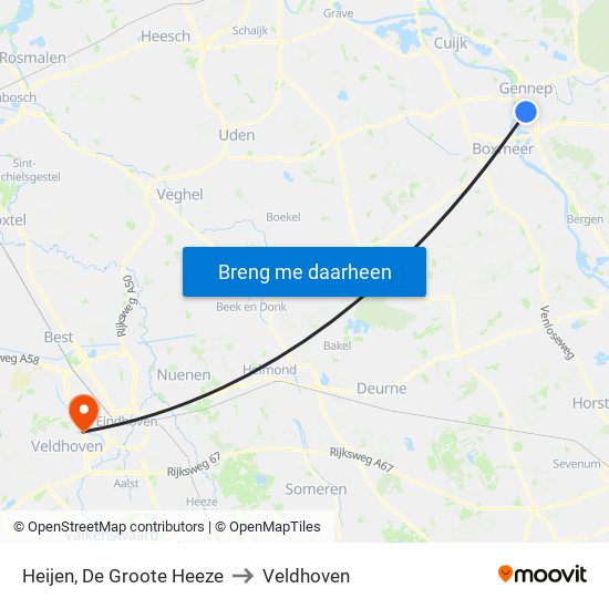 Heijen, De Groote Heeze to Veldhoven map