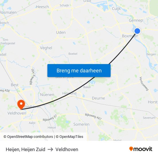 Heijen, Heijen Zuid to Veldhoven map