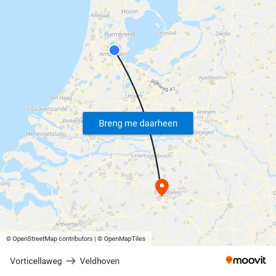 Vorticellaweg to Veldhoven map
