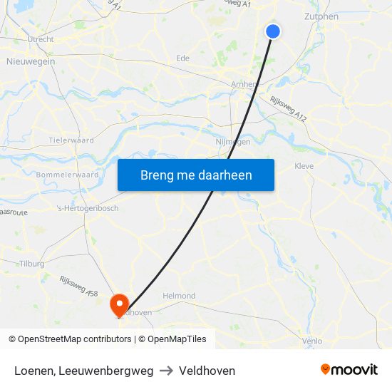 Loenen, Leeuwenbergweg to Veldhoven map
