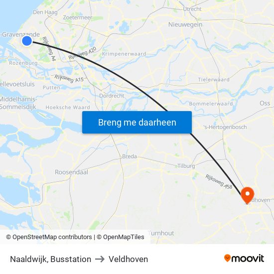 Naaldwijk, Busstation to Veldhoven map