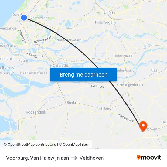 Voorburg, Van Halewijnlaan to Veldhoven map