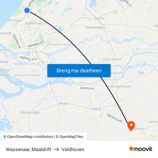 Wassenaar, Maaldrift to Veldhoven map