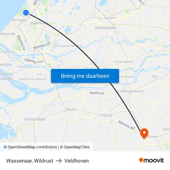Wassenaar, Wildrust to Veldhoven map