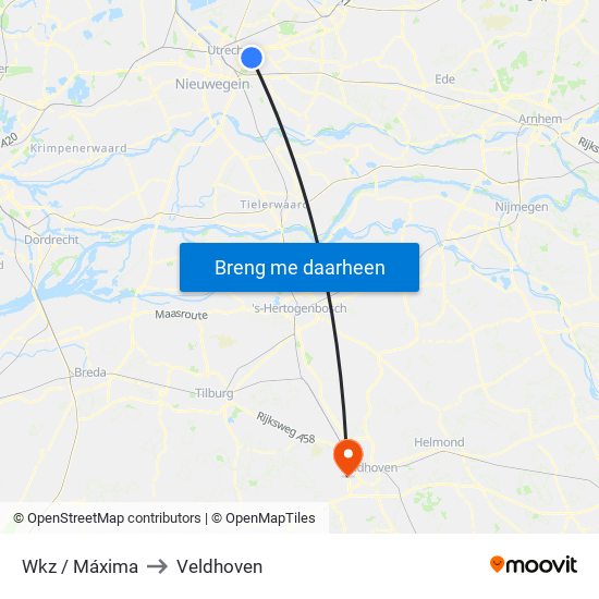 Wkz / Máxima to Veldhoven map