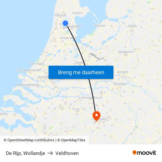 De Rijp, Wollandje to Veldhoven map