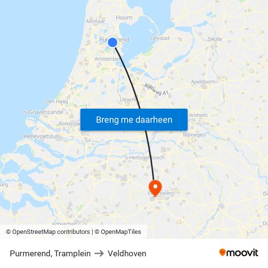 Purmerend, Tramplein to Veldhoven map