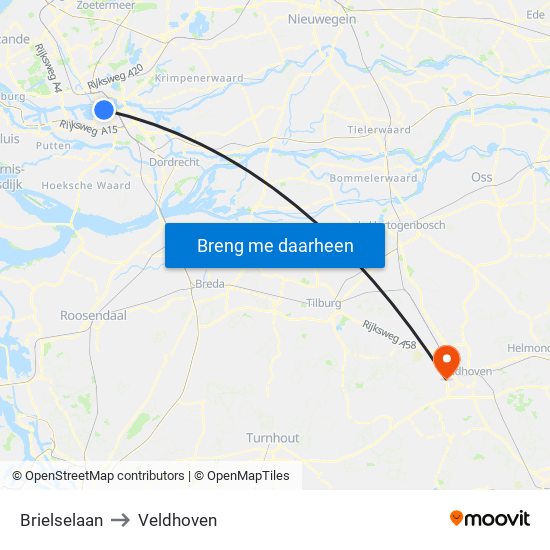 Brielselaan to Veldhoven map